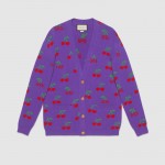Gucci GG cherry jacquard wool knit cardigan 579932