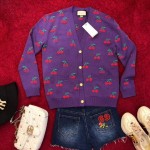 Gucci GG cherry jacquard wool knit cardigan 579932