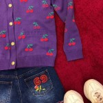 Gucci GG cherry jacquard wool knit cardigan 579932