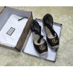 Gucci Leather platform espadrille black 573023
