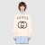 475374 Gucci Hooded sweatshirt with Interlocking G white