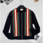 615731 Gucci Technical Jersey Zip-Up Jacket black