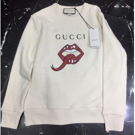 475532 Gucci Mouse Print Cotton Jersey Sweatshirt white