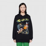 615061 Disney x Gucci Donald Duck hooded sweatshirt black