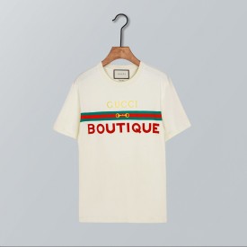 Men's Gucci Boutique print oversize T-shirt White 548334