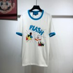 645302 Donald Duck print cotton linen T-shirt ivory