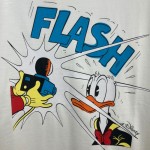 645302 Donald Duck print cotton linen T-shirt ivory