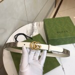 Gucci GG Marmont thin belt 409417 white