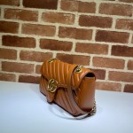 Gucci GG Marmont small matelassé shoulder bag 443497 brown