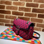 Gucci GG Marmont Multicolour small shoulder bag 443497 red