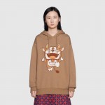 615061 Doraemon x Gucci hooded sweatshirt brown
