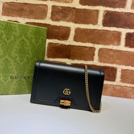 GUCCI DIANA MINI BAG WITH BAMBOO 696817 BLACK
