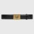 Gucci GG signature leather belt with feline buckle black  429021