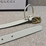 Gucci Leather belt with pearl Double G buckle 476342