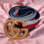 Gucci Web elastic belt with torchon Double G buckle 524101