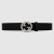 Gucci Leather belt with interlocking G Black 368186