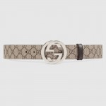 Gucci GG Supreme belt with G buckle beige brown 411924