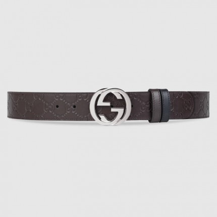 Gucci Reversible Gucci Signature belt in brown 473030