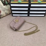 Gucci GG Marmont matelassé leather super mini bag nude pink 476433