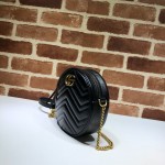 Gucci GG Marmont mini round shoulder bag black 550154