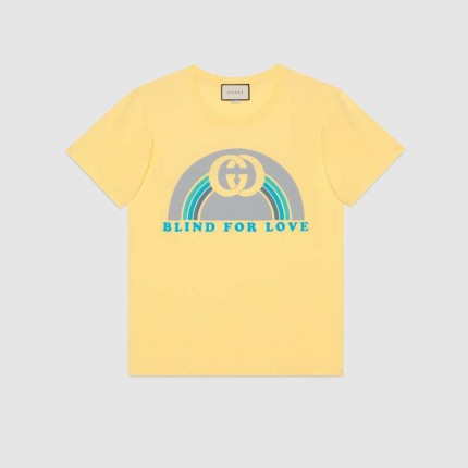 Gucci Oversize T-shirt with rainbow print 493117