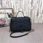 Gucci GG Marmont small top handle bag black 498110