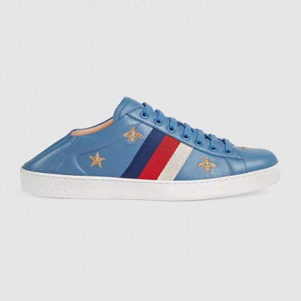 Gucci Ace sneaker with bees and stars blue 497125