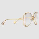 Gucci Oversize round-frame metal glasses 506215