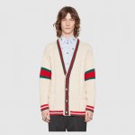  Gucci Web cable knit wool cardigan 497037 X1561