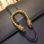 Gucci Dionysus leather top handle bag black 421999