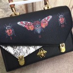 Gucci Ottilia leather small top handle black 488715