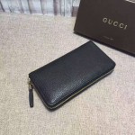 Gucci Soho leather zip around wallet in Black 308004