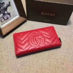 Gucci GG Marmont zip around wallet in Red 443123